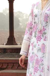 Salwar Kameez de Algodón con Estampado Floral Blanco para Mujer, Estilo Largo y Holgado, Ropa Tradicional Étnica de India y Pakistán, Estilo de Boda - Product Image 5