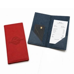 PU Leather Portable Receipt Presenter with Custom Logo Foldable Bill <b>Folder</b> for Cash <b>Card</b> Organizing and Restaurant Supplies - Product Image 1