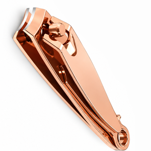 Coupe-ongles de luxe en acier inoxydable rose gold, lame courbée de 15 mm, pointe arrondie, pour usage adulte. - Product Image 2