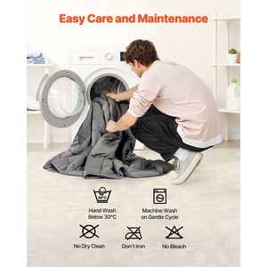 88 X 104 King Size Cooling Breathable <b>Heavy</b> Quilted <b>Blanket</b> All Season Use 25 Lbs Glass Beads Weighted <b>Blanket</b> for All Purpose - Product Image 6