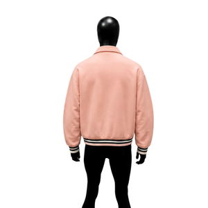 <b>LIGHTWEIGHT</b> MODERN PEACH BOMBER <b>JACKET</b> FOR <b>MEN</b> STREET STYLE Cotton Bamboo Fiber Turn-down Collar Zipper Closure Casual Autumn W - Product Image 2