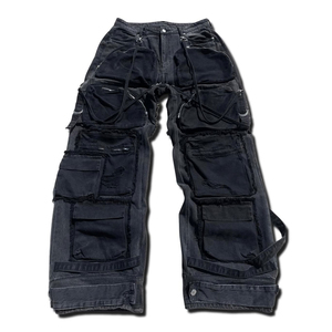 High Quality Lightweight Men's Vintage Stacked Pant First Design <b>Embroidered</b> Baggy Faded Waterproof Breathable <b>Jeans</b> Bulk - Product Image 1
