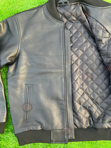 Blouson Bomber Décontracté en Cuir Véritable Souple, Veste Coupe-Vent Chaude pour l'Extérieur, Blousons en Cuir Style Universitaire – Nouvelle Collection Promotionnelle - Product Image 4