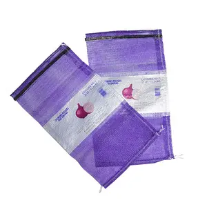China Supplier PP Fruit Leno Mesh Net Bag Sack for Packing Potato, Onion, Vegetable, sacks for packaging with printing