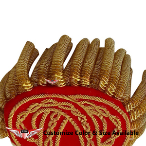 KEW Epaulettes Rojos Bordados con Hilo de Oro de Lujo, Accesorio de Estilo en Tela - Product Image 3
