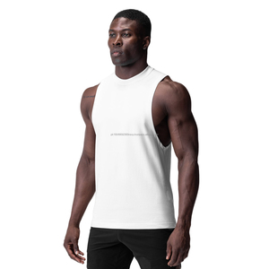 Singlet slim fit pour homme, débardeur léger, séchage rapide, évacuation de la transpiration, col rond, stringers, bras tombants, veste de sport - Product Image 3