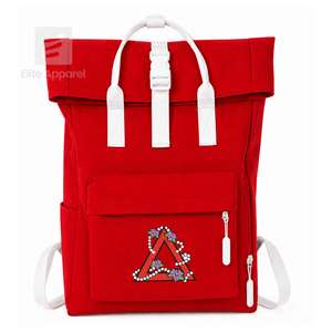 Custom Delta Sigma| Theta Sorority <b>Backpack</b> embroidered logo CasualStyle Large Capacity <b>Backpack</b> for girls with polyester lining - Product Image 1
