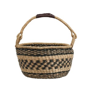 Seagrass <b>basket</b> with one handle custom color Handmade Storage <b>Basket</b> Wholesale eco-friendly Made Viet Nam - Product Image 4