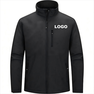 Wholesales Men Winter Outdoor Casual Stand Collar Solid Zipper Sport <b>Coat</b> Waterproof Windproof Fleece <b>Lined</b> Fashion Jackets - Product Image 1