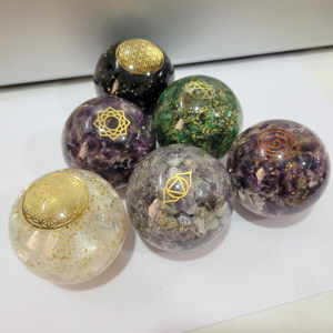 Natural Gemstone Amethyst <b>Crystal</b> Bulk High Grade Orgonite Sphere Wholesale Premium Orgone <b>Balls</b> for Reiki Meditation Decoration - Product Image 4