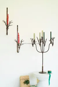 Candelabra With Five Branches For Home Decoration Round Shape Metal Candle Holder - Product Image 4