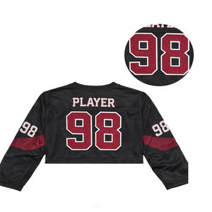 Camiseta Deportiva Corta de Fútbol Americano para Mujer, de Malla de Poliéster Transpirable, Manga Larga, Estilo Urbano, Personalizable con Marca Privada OEM - Product Image 3