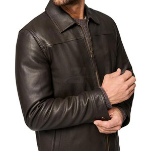 Veste bomber en cuir pour homme, soldes hiver, dernier design, fabriquée au Pakistan, veste d'hiver pour homme - Product Image 3