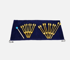 Juego de Diapasones para Chakras, 7 Chakras con Martillo, Terapia de Sonido, Instrumentos Metálicos Ponderados para Sanación - Product Image 1
