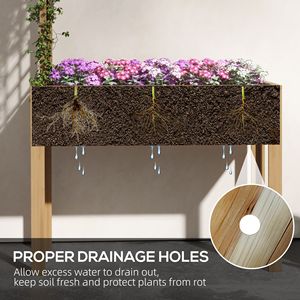 Fioriera in Legno Naturale con Traliccio e Fori di Drenaggio per Piante Rampicanti e Uso Esterno - Product Image 6