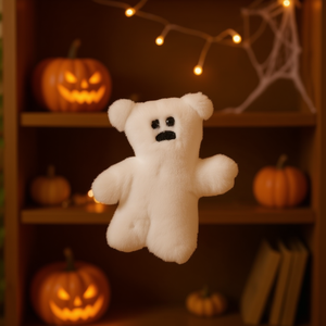 Ornamento Decorativo Orso di Peluche Bianco 6x10cm per Halloween - Product Image 2