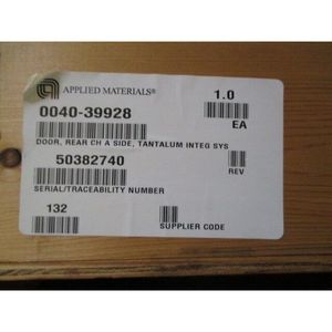AMAT 0040-39928 ประตูด้านหลัง CH A SIDE, TANTALUM - อุปกรณ์และชิ้นส่วนเซมิคอนดักเตอร์ระดับโลกที่เชื่อถือได้ - Product Image 1