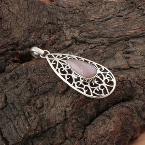 Natural <b>Pink</b> Zircon Gemstone 925 Sterling Silver Platinum Plated Handmade Vintage Jewelry Charms Anniversary Wholesale - Product Image 2
