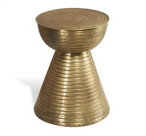 Mesa auxiliar de metal inspirada en joyas que aporta un toque glamuroso al dormitorio, la sala de estar y la entrada. - Product Image 2