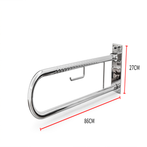 Barre d'appui de sécurité pliable en forme de U en acier inoxydable pour toilettes et salle de bain - Product Image 1