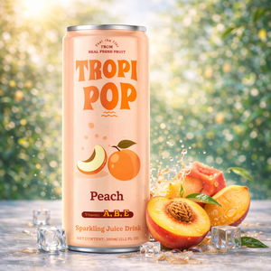 Venta al por Mayor de la Marca Tropipop, Bebida Carbonatada de Té y Jugo Sin Azúcar de 330 ml, Diseño Gratuito, Muestra Gratuita, OEM Disponible - Product Image 5