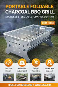 Barbecue portable pliable en métal OEM/ODM du Vietnam, au charbon de bois, pour camping et pique-nique en extérieur EPDGFC002 - Product Image 2