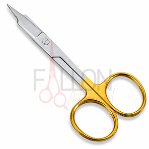 Premium Gold Handle Stainless Steel Curved Nail <b>Cuticle</b> <b>Scissors</b> Precision Cutting <b>Scissors</b> - Product Image 2