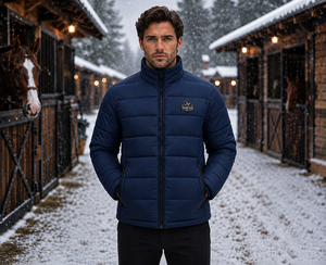 เสื้อเบสเลเยอร์ผู้ชาย Tough Tack สีกรมท่า ผ้าโพลีเอสเตอร์น้ำหนักเบา แบบควิลท์ สำหรับฝึกซ้อม แห้งเร็ว ปิดด้วยซิป ทรงหลวม สีพื้น เหมาะสำหรับฤดูหนาว - Product Image 1