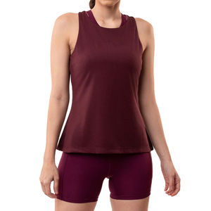 Camiseta sin mangas transpirable premium para mujer, top de yoga de tela de lona de alta calidad, camiseta de verano a la moda con logo personalizado. - Product Image 2