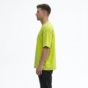 T-shirt délavé pour homme, coupe ample, coton vintage épais, style streetwear décontracté, confortable, respirant et durable - Product Image 2
