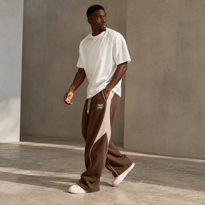 <b>Men's</b> Loose Fit Wide Leg <b>Jogger</b> Pants Cotton Fleece Eco-Friendly Breathable <b>Thermal</b> Elastic Waist Custom Embroidery Winter - Product Image 5