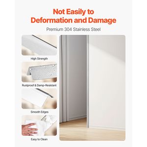 Lot de 10 protections d'angle murales en acier inoxydable 304, 1 x 1 x 48 pouces, garde-angles métalliques à 90 degrés, garniture de protection pour bords - Product Image 4