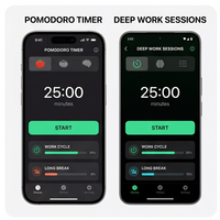Aplicación de Temporizador RoyalCraft Enterprise Focus Timer, Temporizador Pomodoro, Rastreador de Sesiones de Trabajo Profundo (Stock) para IOS/Android/Linux/Mac