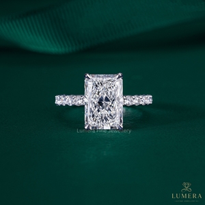 <b>cushion</b> <b>round</b> diamond engagement ring e color vvs2 clarity luxury solid gold wedding band custom fine jewelry stackable ring - Product Image 1