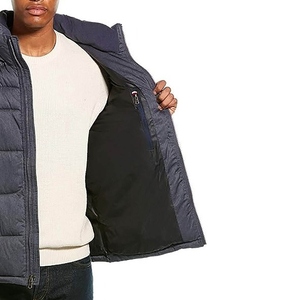 new design high quality winter season breathable light <b>weight</b> fabric filled with fiber down puffer jacket for men Outdoor Jacket - Product Image 3