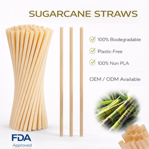 Pajitas Biodegradables Desechables de PLA, Pajitas de Bagazo de Caña de Azúcar, Pajitas Desechables de Caña de Azúcar Compostables Populares para Fiestas - Product Image 1