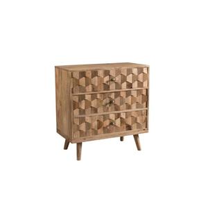 Modern Farmhouse Solid Mango Wood 3-Drawer <b>Sideboard</b> Eco-Friendly Durable <b>Storage</b> for Living Room Hotel Kitchen Dining - Product Image 4