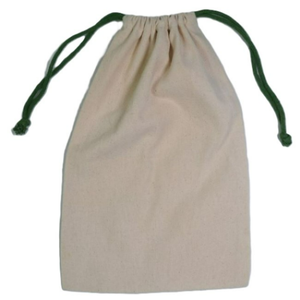 Pochette en coton mousseline 100% biologique écologique personnalisée, sac en toile de calicot blanc recyclable avec cordon de serrage, logo sérigraphié - Product Image 3