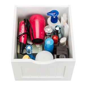 Mobiletto da Bagno Bianco a Singola Anta con 4 Cassetti, Accessorio per Arredamento - Product Image 5