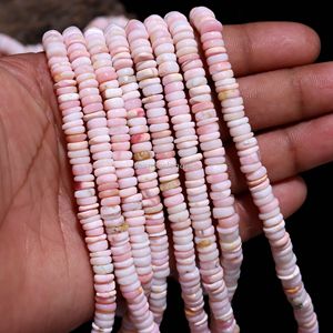 ลูกปัดโอปอลสีชมพูธรรมชาติทรงเฮชิ ขนาด 6-7 มม. ลูกปัดโอปอลสีชมพูทรงล้อเรียบ สำหรับทำเครื่องประดับ ขายส่งจำนวนมาก ลูกปัดพลอย 16 นิ้ว - Product Image 2