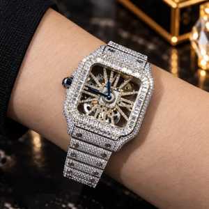 Reloj de Lujo Vintage con Moissanita, Esfera Cuadrada, Acero Inoxidable, Mecánico Automático, Cristal de Zafiro, Analógico, Correa de 40 mm, Resistente al Agua 10 Bar - Product Image 2