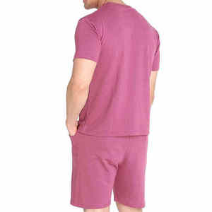 Ensemble décontracté deux pièces pour homme : T-shirt à manches courtes et short en coton biologique 100 % délavé à l'acide, écologique et confortable - Product Image 6