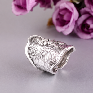 Vintage Swirl <b>Statement</b> <b>Ring</b> Boho Wide Brass <b>Ring</b> Antique Style Adjustable <b>Ring</b> Textured Sunburst <b>Ring</b> Handmade Bold Jewelry - Product Image 5