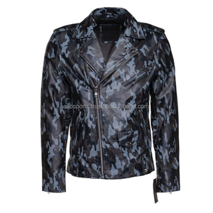 2025 OEM Hot <b>Winter</b>-Collection For Women's Blue Camo Sheep-Skin <b>Winter</b> <b>Leather</b> <b>Jacket</b> High Quality Low MOQ Heated Fashion <b>Jacket</b> - Product Image 1