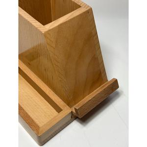 Table Organiser Pen Holder Mobile Holder Mango Wood Sturdy Durable Storage Organizer Table Decor Office Home Use - Product Image 5