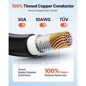 Kit Cavi per Pannelli Solari 50 ft Nero Rosso 10 AWG (6 mm²) Cavo di Prolunga per Pannelli Solari PV in Rame Stagnato per Esterni 50 ft Nero + 50 ft - Product Image 2