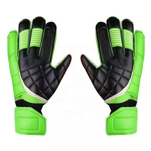 Football Goalkeeper Gloves Black Green PU Leather Full Finger Non Slip Breathable Adjustable Wrist <b>Strap</b> Unisex - Product Image 1