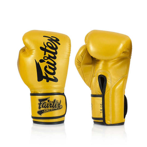Professional Pro Fighting Fairtex Yellow Sparring Boxing Gloves Genuine Cowhide Leather Breathable Adjustable Wrist <b>Strap</b> Boxing - Product Image 2