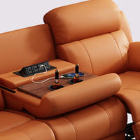 Ensemble de canapés et fauteuils modernes pour home cinéma, en cuir véritable, inclinables et robustes, pour salle audiovisuelle privée VIP