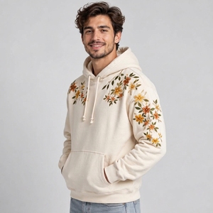 Sudadera con capucha para hombre con efecto acid wash y bordado, diseñada con un acabado desgastado resistente, tela cómoda y bordado llamativo para uso diario. - Product Image 2